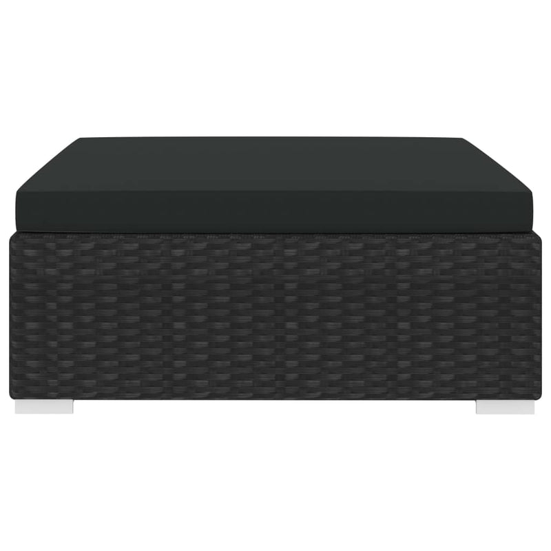 vidaXL Sectional Footrest 1 pc with Cushion Poly Rattan Brown