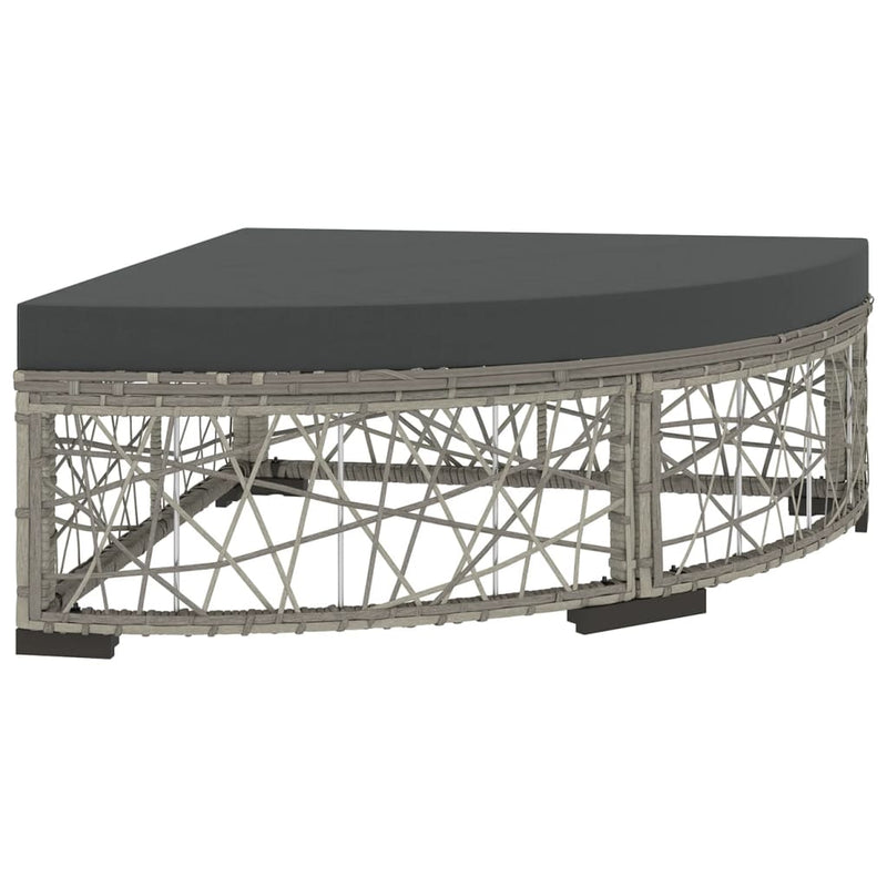 vidaXL 6 Piece Garden Lounge Set with Cushions Poly Rattan Grey