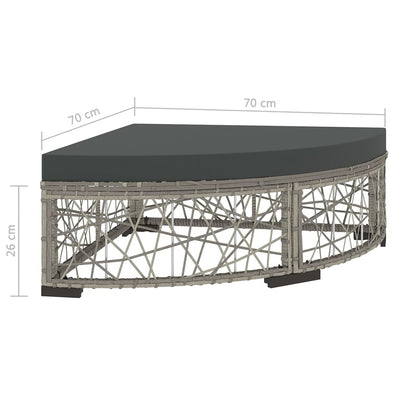 vidaXL 6 Piece Garden Lounge Set with Cushions Poly Rattan Grey