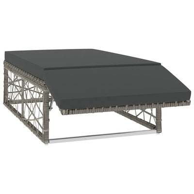 vidaXL 2 Piece Garden Lounge Set with Cushions Poly Rattan Grey