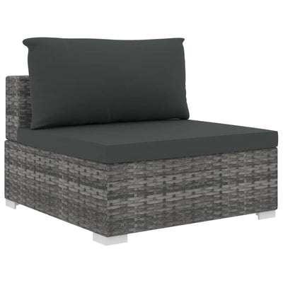 vidaXL 8 Piece Garden Lounge Set with Cushions Poly Rattan Grey