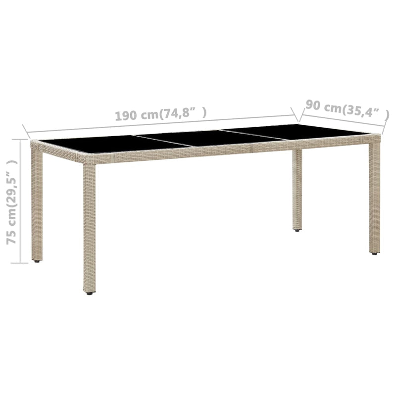 vidaXL 9 Piece Outdoor Dining Set with Cushions Poly Rattan Beige