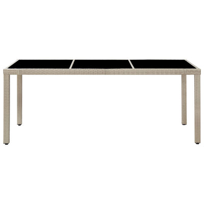 vidaXL 9 Piece Outdoor Dining Set with Cushions Poly Rattan Beige