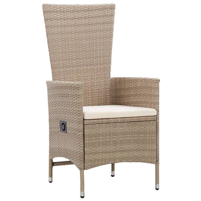 vidaXL Outdoor Chairs 2 pcs with Cushions Poly Rattan Beige
