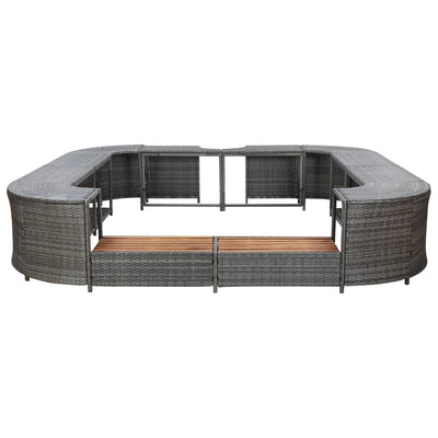 vidaXL Square Spa Surround Black 268 x 268 x 55 cm Poly Rattan