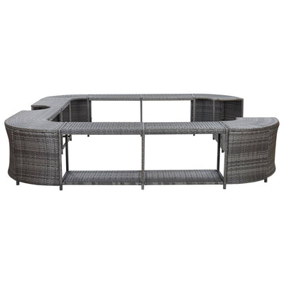vidaXL Square Spa Surround Black 268 x 268 x 55 cm Poly Rattan