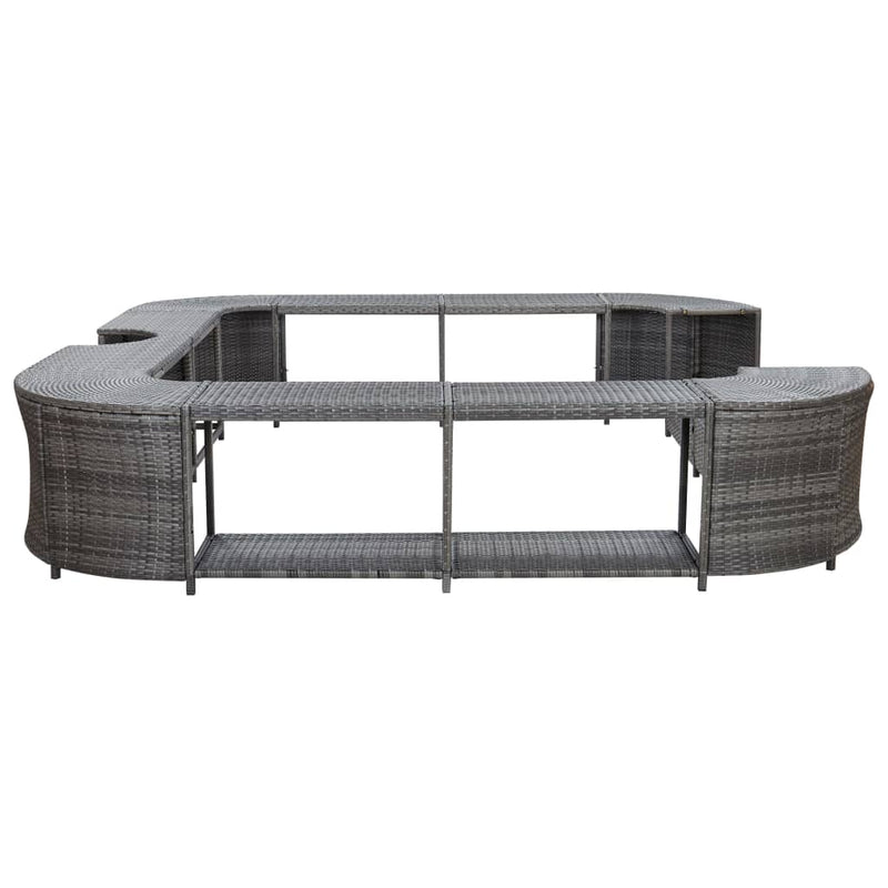 vidaXL Square Spa Surround Black 268 x 268 x 55 cm Poly Rattan