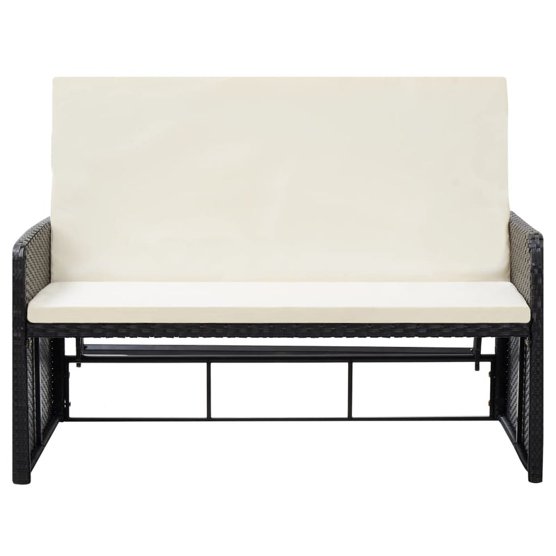 vidaXL 2 Piece Garden Lounge Set with Cushions Poly Rattan Black