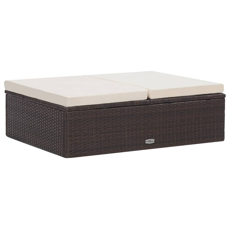 vidaXL 2 Piece Garden Lounge Set with Cushions Poly Rattan Brown