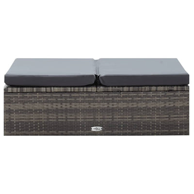 vidaXL 2 Piece Garden Lounge Set with Cushions Poly Rattan Grey