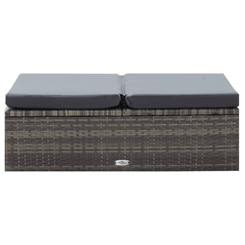 vidaXL 2 Piece Garden Lounge Set with Cushions Poly Rattan Grey