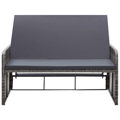 vidaXL 2 Piece Garden Lounge Set with Cushions Poly Rattan Grey