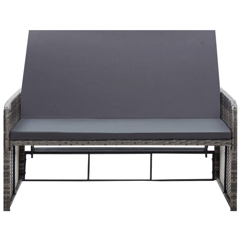 vidaXL 2 Piece Garden Lounge Set with Cushions Poly Rattan Grey