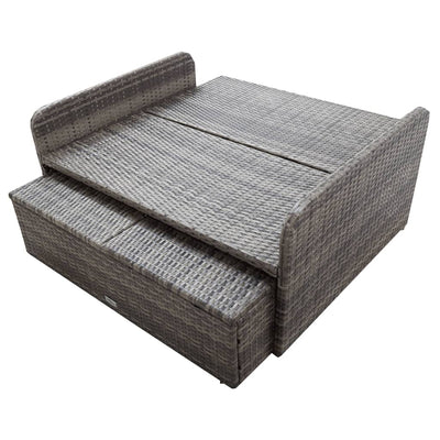 vidaXL 2 Piece Garden Lounge Set with Cushions Poly Rattan Grey