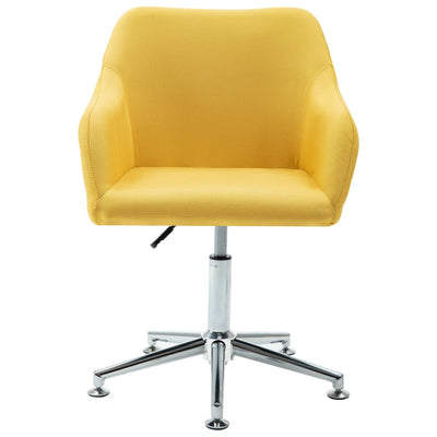 vidaXL Swivel Dining Chairs 6 pcs Yellow Fabric