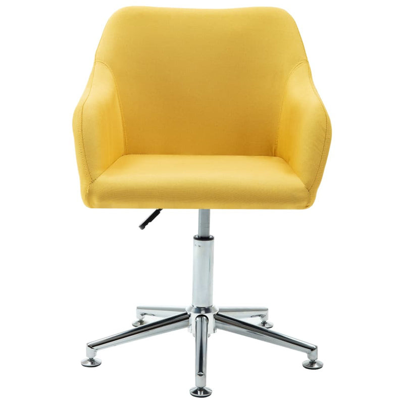 vidaXL Swivel Dining Chairs 6 pcs Yellow Fabric