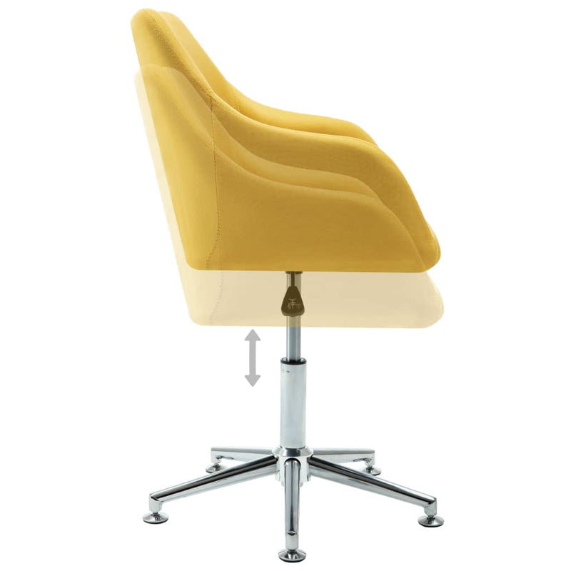 vidaXL Swivel Dining Chairs 6 pcs Yellow Fabric