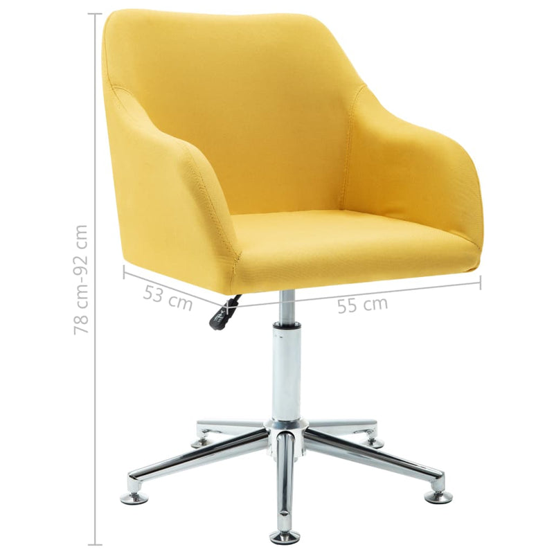 vidaXL Swivel Dining Chairs 6 pcs Yellow Fabric