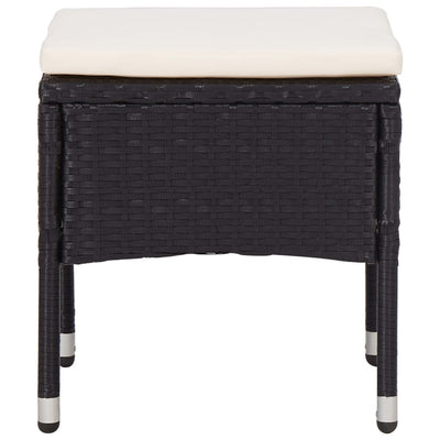 vidaXL 5 Piece Outdoor Dining Set Black Poly Rattan and Acacia Wood