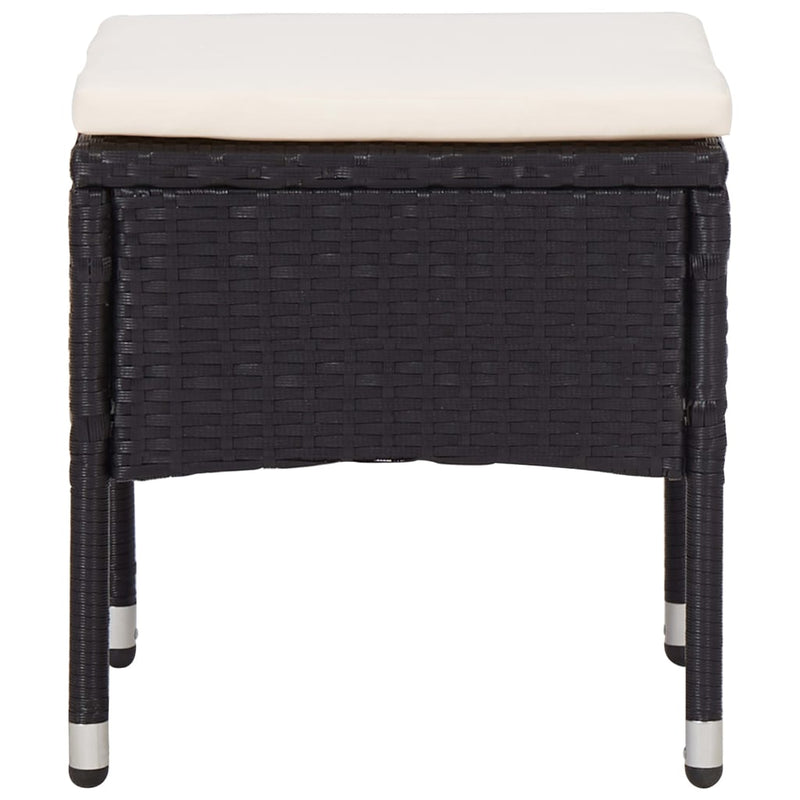 vidaXL 5 Piece Outdoor Dining Set Black Poly Rattan and Acacia Wood