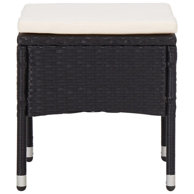 vidaXL 5 Piece Outdoor Dining Set Black Poly Rattan and Glass