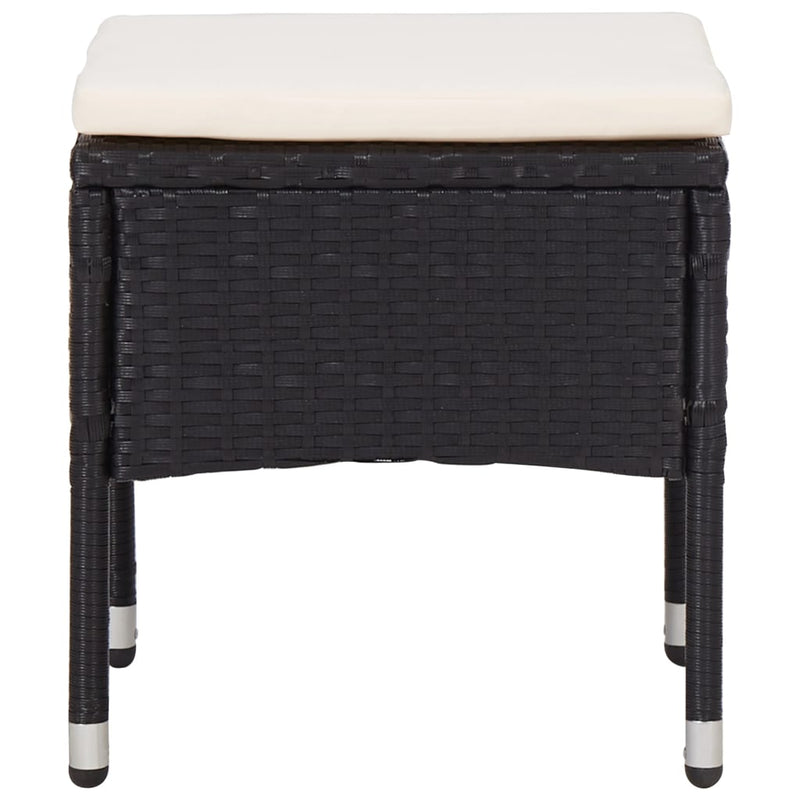 vidaXL 5 Piece Outdoor Dining Set Black Poly Rattan and Glass