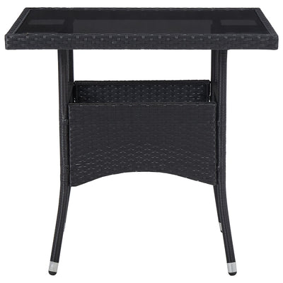 vidaXL 5 Piece Outdoor Dining Set Black Poly Rattan and Glass