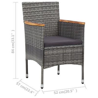 vidaXL Garden Dining Chairs 2 pcs Poly Rattan Black