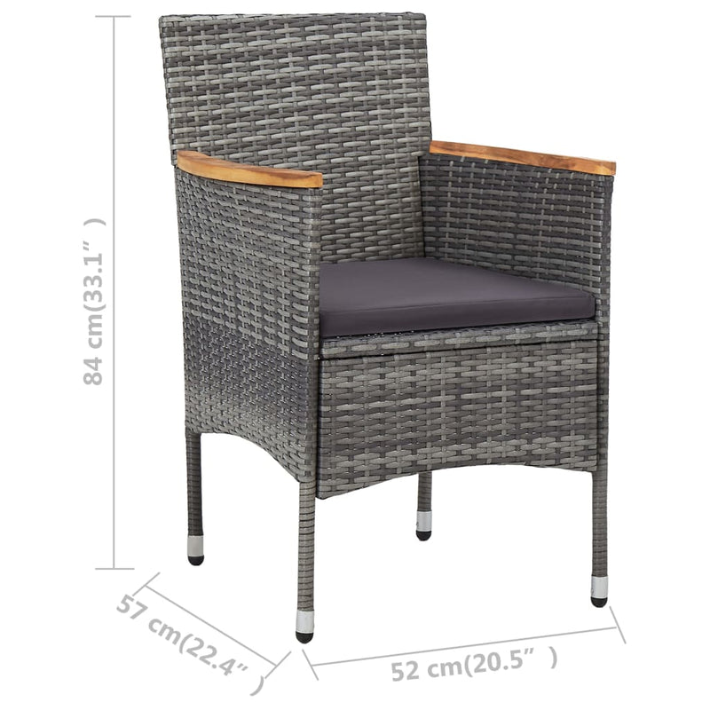 vidaXL Garden Dining Chairs 2 pcs Poly Rattan Black