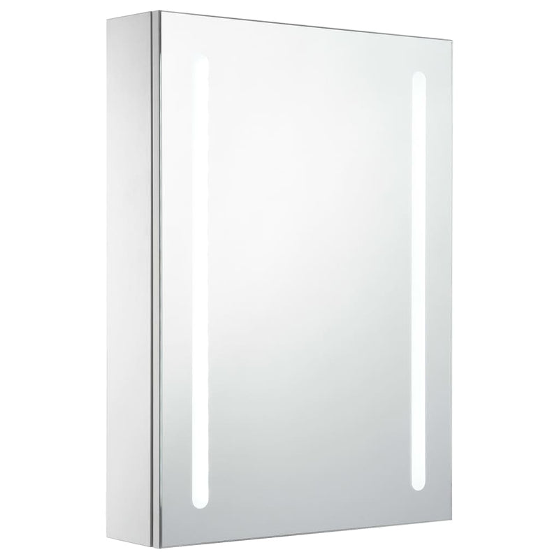 vidaXL LED Bathroom Mirror Cabinet White and Oak 50x13x70 cm