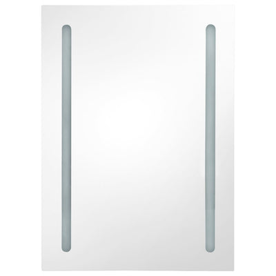 vidaXL LED Bathroom Mirror Cabinet White and Oak 50x13x70 cm