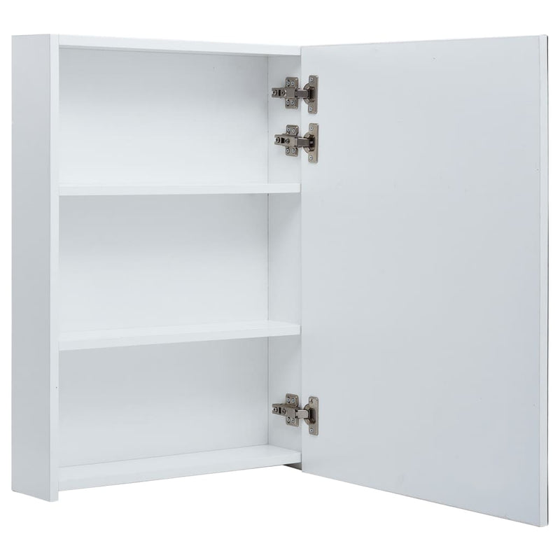 vidaXL LED Bathroom Mirror Cabinet White and Oak 50x13x70 cm