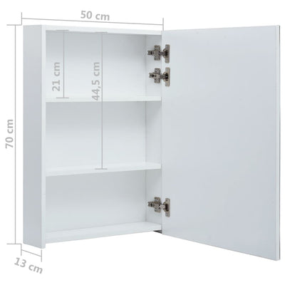vidaXL LED Bathroom Mirror Cabinet White and Oak 50x13x70 cm