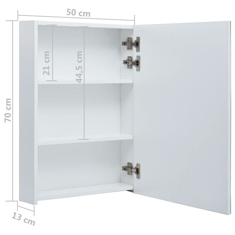 vidaXL LED Bathroom Mirror Cabinet White and Oak 50x13x70 cm