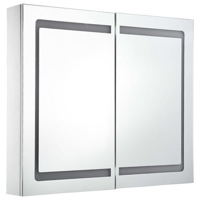 vidaXL LED Bathroom Mirror Cabinet 80x12.2x68 cm