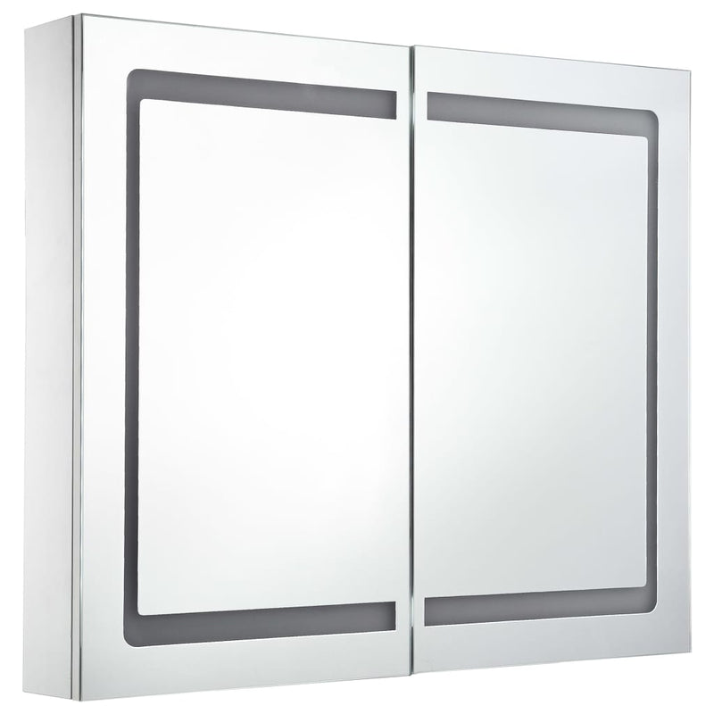 vidaXL LED Bathroom Mirror Cabinet 80x12.2x68 cm