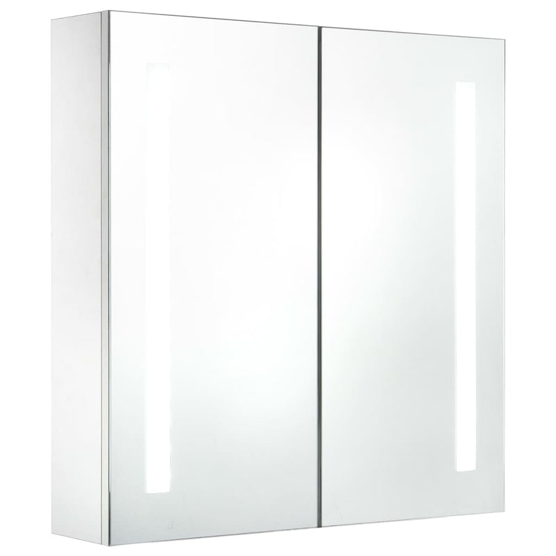 vidaXL LED Bathroom Mirror Cabinet White and Oak 50x13x70 cm