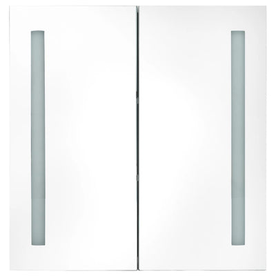 vidaXL LED Bathroom Mirror Cabinet White and Oak 50x13x70 cm