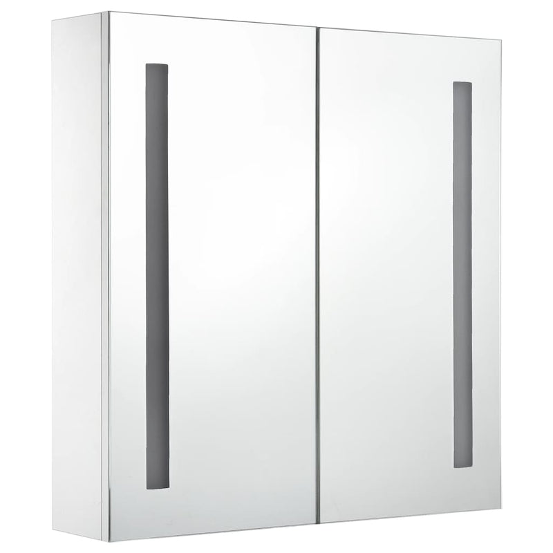vidaXL LED Bathroom Mirror Cabinet White and Oak 50x13x70 cm