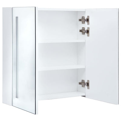 vidaXL LED Bathroom Mirror Cabinet White and Oak 50x13x70 cm