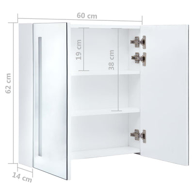vidaXL LED Bathroom Mirror Cabinet White and Oak 50x13x70 cm