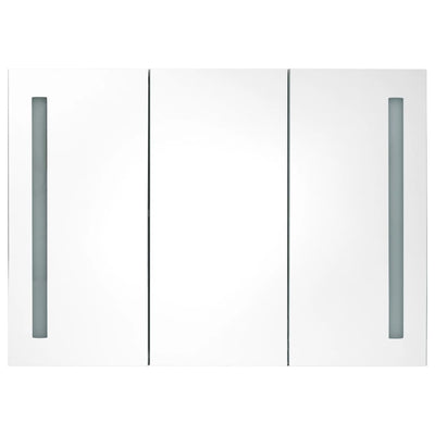 vidaXL LED Bathroom Mirror Cabinet White and Oak 50x13x70 cm