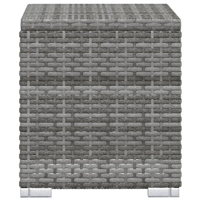 vidaXL Sun Lounger with Cushion and Tea Table Poly Rattan Brown