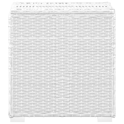 vidaXL Sun Lounger with Cushion and Tea Table Poly Rattan Brown