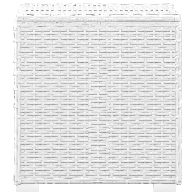 vidaXL Sun Lounger with Cushion and Tea Table Poly Rattan Brown