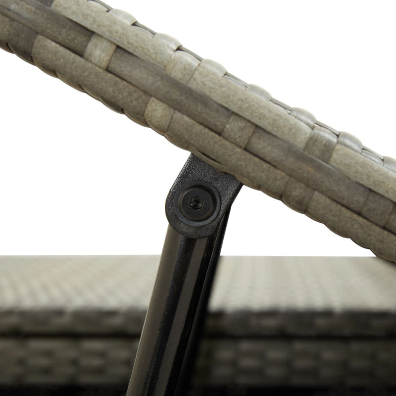 vidaXL 2-Person Sunbed with Cushion Black Poly Rattan