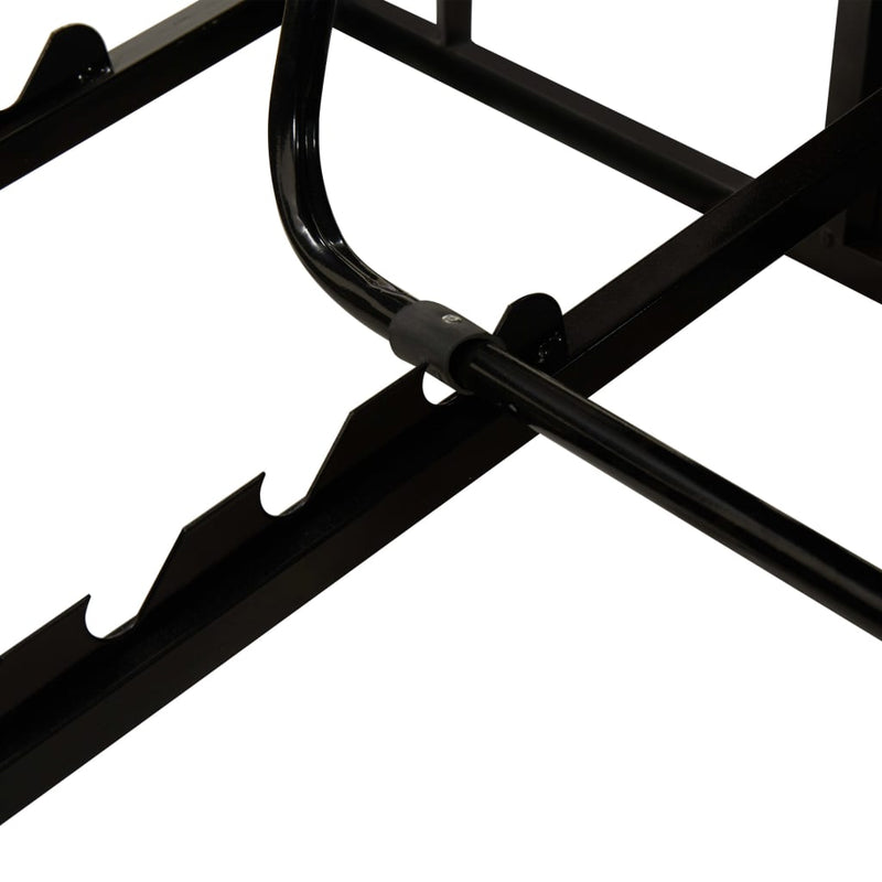 vidaXL 2-Person Sunbed with Cushion Black Poly Rattan