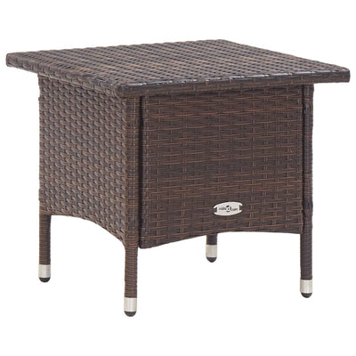 vidaXL Tea Table Black 50x50x47 cm Poly Rattan