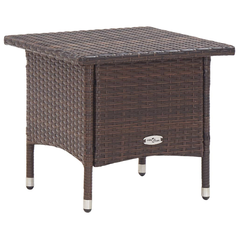 vidaXL Tea Table Black 50x50x47 cm Poly Rattan