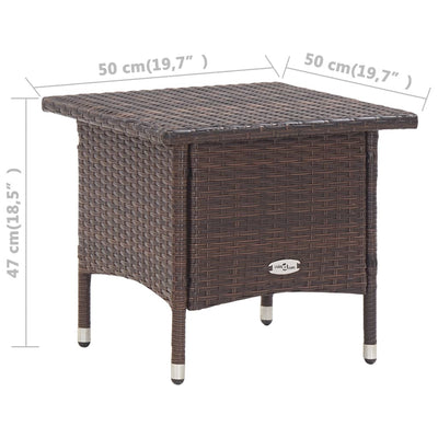 vidaXL Tea Table Black 50x50x47 cm Poly Rattan